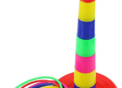 Ogrmar 18" Colorful Plastic Sport Ring Toss Game Set for Kids