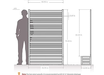 Enclo 6ft Cedar Privacy Screen with Planter – Vinyl Fence