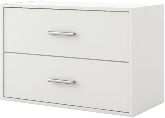 Furniture of America Seni Stackable Wood 2-Drawer Bookcase in White