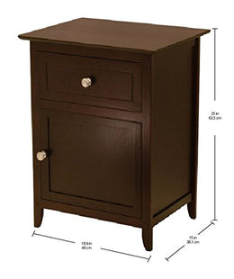 Winsome 25 x 18.9 x 14.96-Inch Wood Night Stand/Accent Table, Brown (94215)