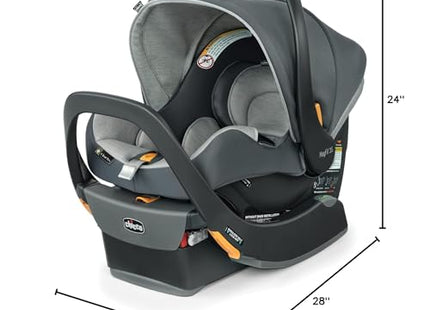 Chicco KeyFit 35 ClearTex Infant Rear-FacingCar Seat and Base for Infants 4-35 lbs, Includes Head and Body Support, Compatible with Chicco Strollers, Baby Travel Gear | Shadow/Black