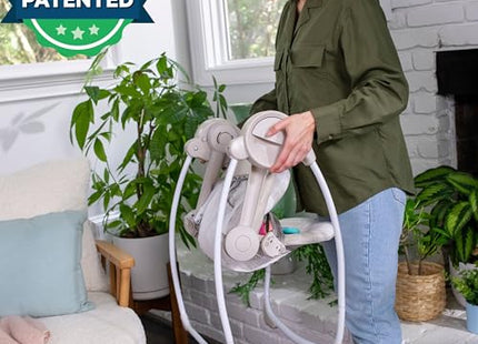 Ingenuity Soothe 'n Delight Compact Portable 6-Speed Plush Baby Swing