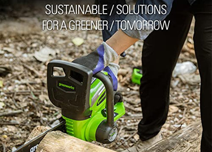 Greenworks 40V 12" Cordless Compact Chainsaw (Great For Storm Clean-Up, Pruning, and Camping), 2.0Ah Battery and Charger Included