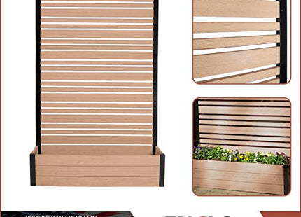 Enclo 6ft Cedar Privacy Screen with Planter – Vinyl Fence