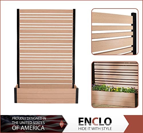Enclo 6ft Cedar Privacy Screen with Planter – Vinyl Fence
