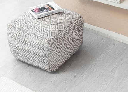 Anji Mountain 22"x22"x16" Handmade & Handcrafted Ottoman Pouf