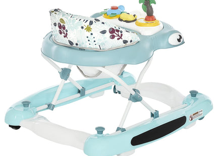 Dream on Me 2-in-1 Aloha Fun Baby Walker in Blue, Easily Convertible Baby Walker, Adjustable Three Position Height Settings, Easy to Fold and Store