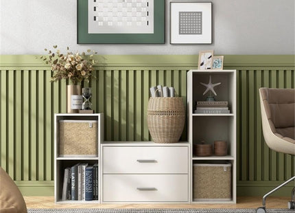 Furniture of America Seni Stackable Wood 2-Drawer Bookcase in White