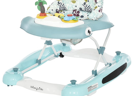 Dream on Me 2-in-1 Aloha Fun Baby Walker in Blue, Easily Convertible Baby Walker, Adjustable Three Position Height Settings, Easy to Fold and Store