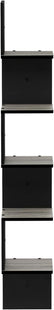 Furinno Rossi Wall Mount Floating Corner Shelf, 5-Tier Square, French Oak Grey/Black