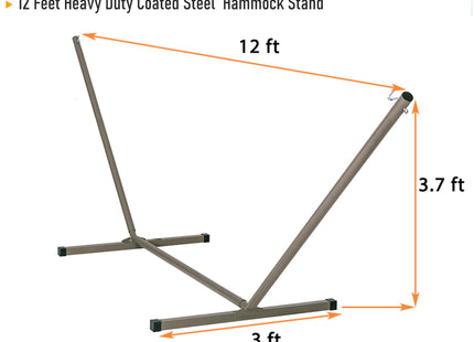 Hammock Stand Only, Heavy Duty Steel Hammock Frame for 9-11Ft. Hammock, 2 Person Hammock Stand for Outdoor Indoor Use, 450 Pounds Weight Capacity, Tan