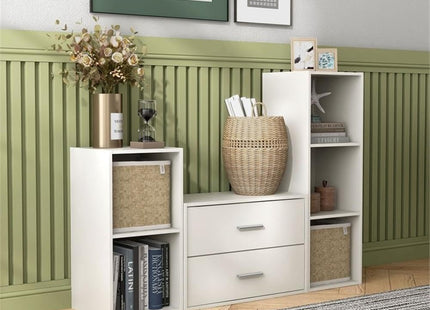 Furniture of America Seni Stackable Wood 2-Drawer Bookcase in White