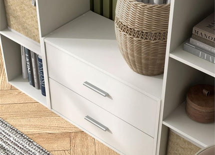 Furniture of America Seni Stackable Wood 2-Drawer Bookcase in White