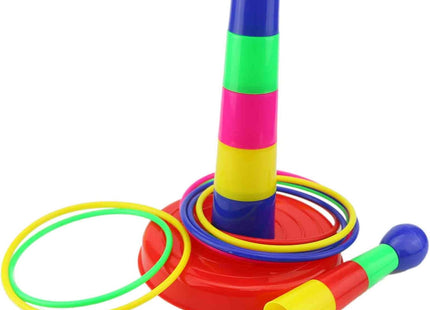 Ogrmar 18" Colorful Plastic Sport Ring Toss Game Set for Kids