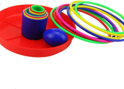 Ogrmar 18" Colorful Plastic Sport Ring Toss Game Set for Kids