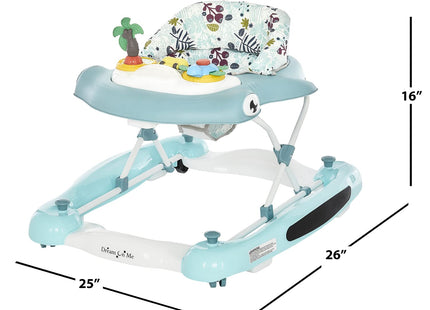 Dream on Me 2-in-1 Aloha Fun Baby Walker in Blue, Easily Convertible Baby Walker, Adjustable Three Position Height Settings, Easy to Fold and Store
