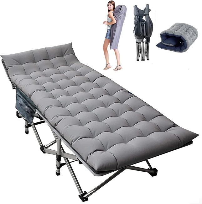 DoCred Folding Camping Cots for Adults Heavy Duty cot with Carry Bag, Portable Sleeping Bed for Camp Office Use Outdoor Cot Bed for Traveling