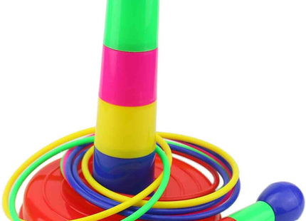 Ogrmar 18" Colorful Plastic Sport Ring Toss Game Set for Kids