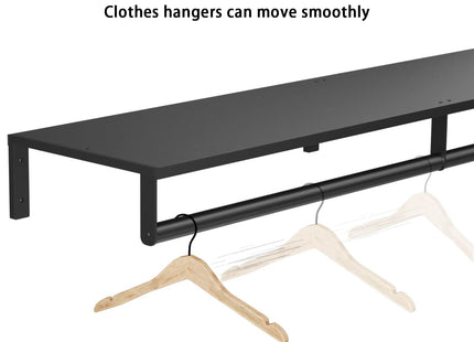 Wall Mounted Clothes Rack with Top Shelf, 41''