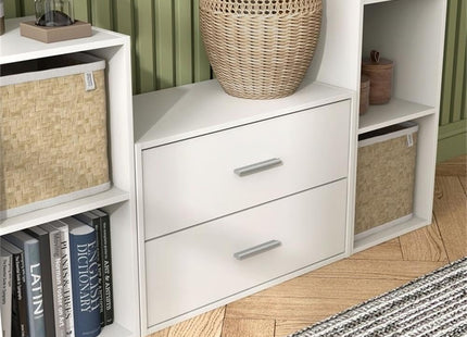 Furniture of America Seni Stackable Wood 2-Drawer Bookcase in White