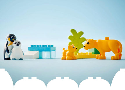 LEGO DUPLO Town Wild Animal Families Penguins & Lions Building Toy Playset
