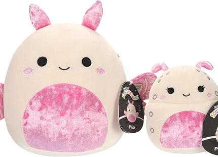Squishmallows Original 5-Inch Primrose Silkworm and 8-Inch Prior Silk Moth Plush