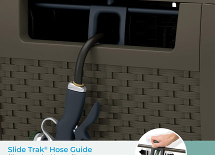 Suncast 175 ft. Wicker Style Resin Hose Hideaway with Hose Guide