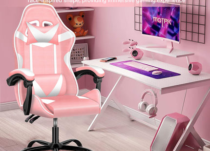 Pink Gaming Chair, Big and Tall Gamer Chair, Racing Style