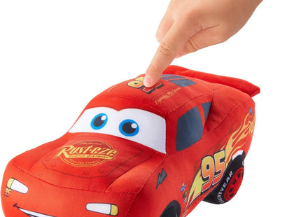 Mattel Disney Pixar Cars Lightning McQueen Talking Plush Toy Car with 10 Sounds, 10-inch