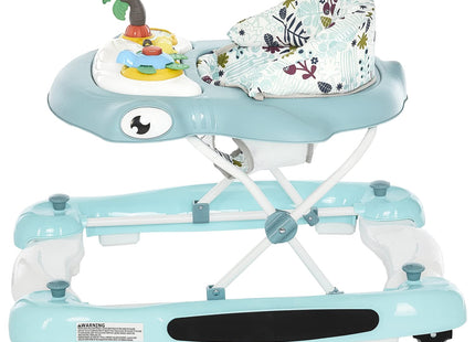 Dream on Me 2-in-1 Aloha Fun Baby Walker in Blue, Easily Convertible Baby Walker, Adjustable Three Position Height Settings, Easy to Fold and Store