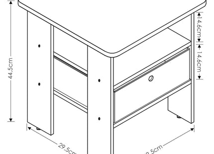 Furinno Andrey End Table / Side Table / Night Stand / Bedside Table with Bin Drawer