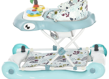 Dream on Me 2-in-1 Aloha Fun Baby Walker in Blue, Easily Convertible Baby Walker, Adjustable Three Position Height Settings, Easy to Fold and Store