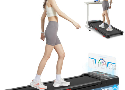 Walking Pad Treadmill with 12% 9-Level Auto Incline, 450 lbs Capacity and RGB LED Screen Under Desk Treadmill with Hiking Mode, Compact Treadmills for Home Small/Office