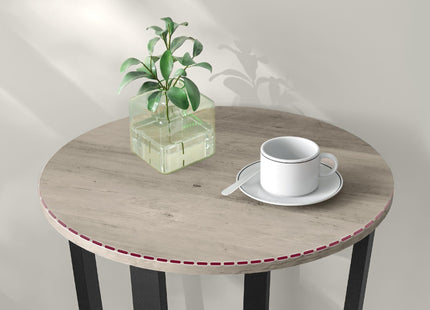 VASAGLE End Table, Round Side Table with Storage Shelf, Easy Assembly, Industrial Accent Furniture with Steel Frame, Rustic Brown and Black