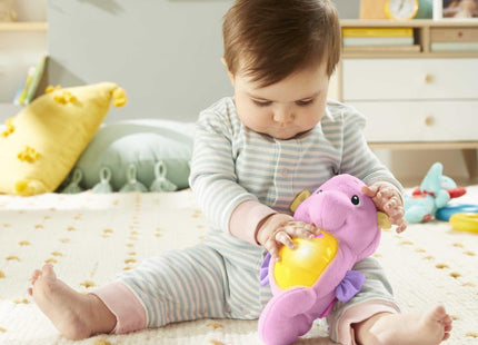 Fisher-Price Musical Baby Toy, Soothe & Glow Seahorse, Pink Plush Sound Machine with Lights & Volume Control for Newborns