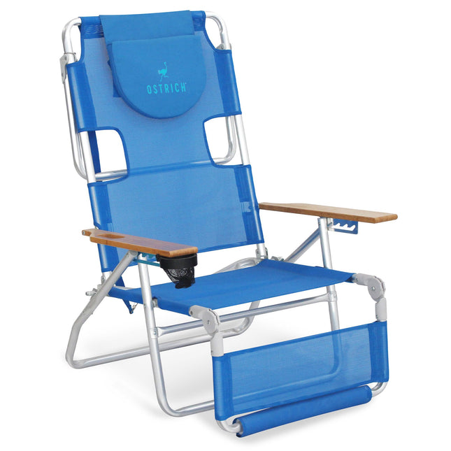 Ostrich 3N1 Lightweight Lawn Beach Reclining Lounge Chair with Footrest