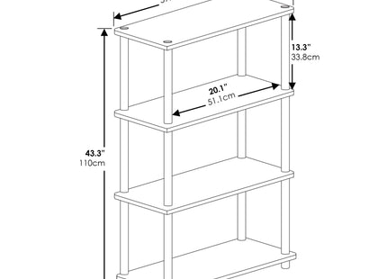 Furinno Turn-N-Tube 4-Tier Multipurpose Shelf Display Rack