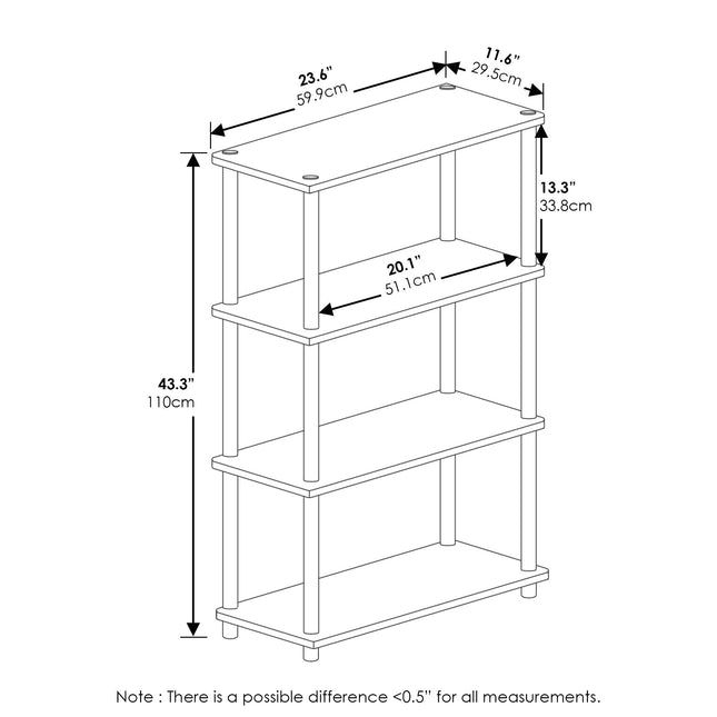 Furinno Turn-N-Tube 4-Tier Multipurpose Shelf Display Rack