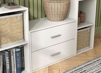 Furniture of America Seni Stackable Wood 2-Drawer Bookcase in White