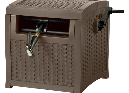 Suncast Hose Reel with Smart Trak Hose Guide, Water-Tight Connection, Durable Resin Construction, 225' Hose Capacity, Brown, Made in the USA