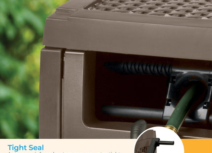 Suncast Hose Reel with Smart Trak Hose Guide, Water-Tight Connection, Durable Resin Construction, 225' Hose Capacity, Brown, Made in the USA