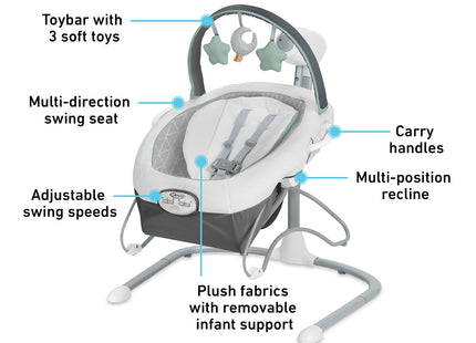 Graco Soothe 'n Sway LX Baby Swing with Portable Bouncer