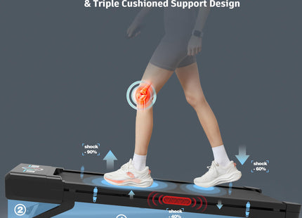 Walking Pad Treadmill with 12% 9-Level Auto Incline, 450 lbs Capacity and RGB LED Screen Under Desk Treadmill with Hiking Mode, Compact Treadmills for Home Small/Office