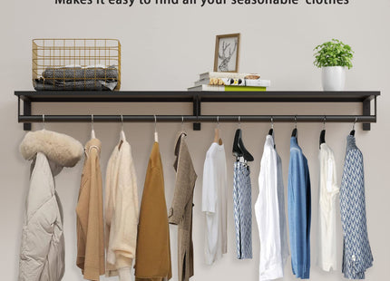 Wall Mounted Clothes Rack with Top Shelf, 41''
