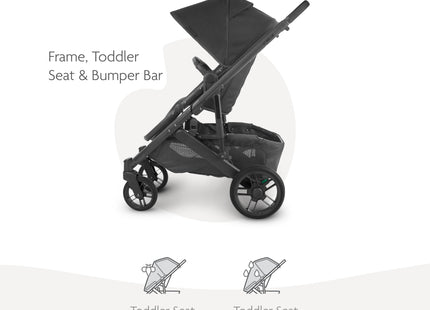 UPPAbaby Cruz V2 Stroller with Travel System, Toddler Seat, Bumper Bar, Bug Shield, Rain Shield, Leather Handle