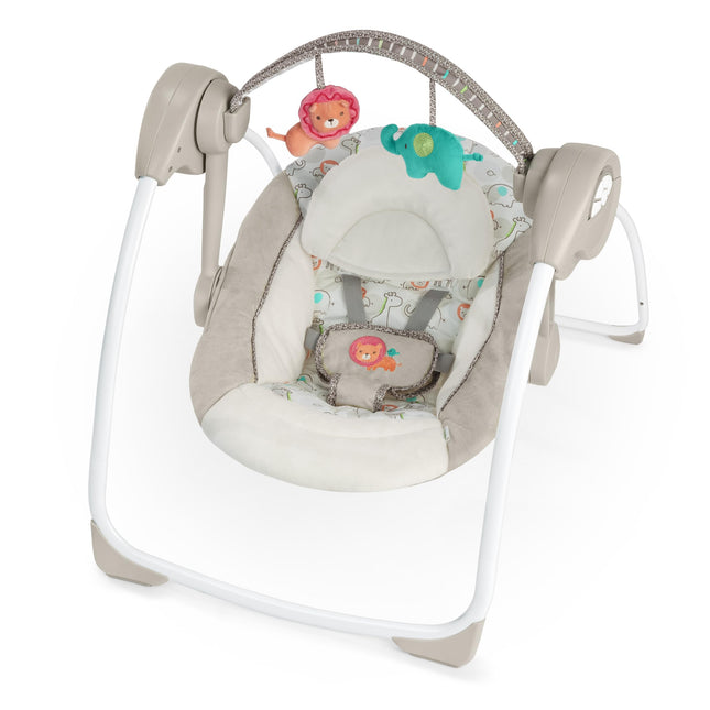 Ingenuity Soothe 'n Delight Compact Portable 6-Speed Plush Baby Swing