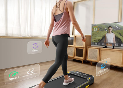 UREVO Walking pad, Under Desk Treadmill for Home Office, Portable Desk Treadmill with Double Shock Absorption Remote Control LED Display, 265 Lb Capacity