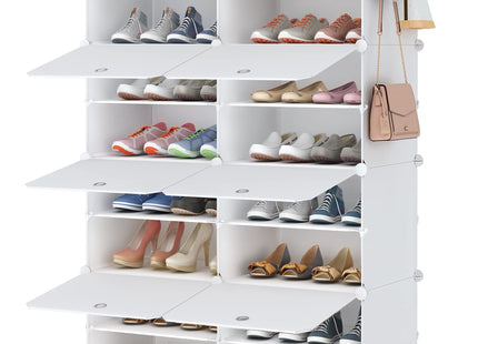 HOMIDEC Shoe Rack, 8 Tier Shoe Storage Cabinet 32 Pair Plastic Shoe Shelves Organizer