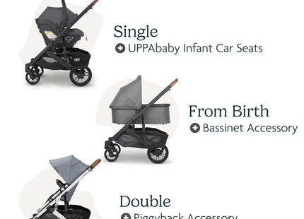 UPPAbaby Cruz V2 Stroller with Travel System, Toddler Seat, Bumper Bar, Bug Shield, Rain Shield, Leather Handle