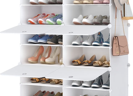 HOMIDEC Shoe Rack, 8 Tier Shoe Storage Cabinet 32 Pair Plastic Shoe Shelves Organizer